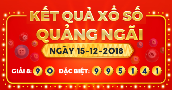 Kết quả xổ số Quảng Ngãi ngày 15/12/2018